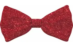 Plenty gifts Vlinderstrik xmas glitter red dog m