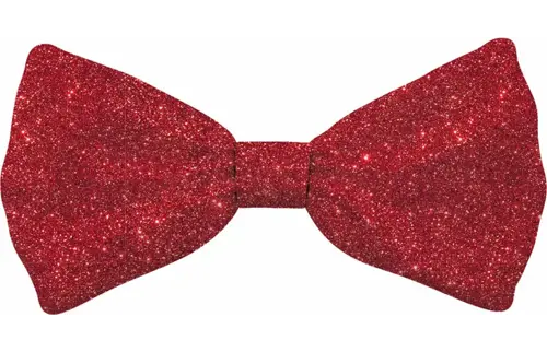 Plenty gifts Vlinderstrik xmas glitter red dog xl