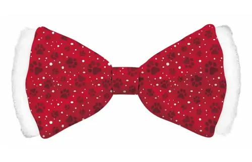 Plenty gifts Vlinderstrik xmas satin red dog l