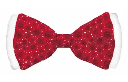 Plenty gifts Vlinderstrik xmas satin red dog l
