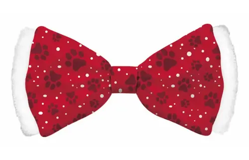 Plenty gifts Vlinderstrik xmas satin red dog s