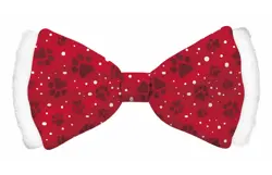 Plenty gifts Vlinderstrik xmas satin red dog s