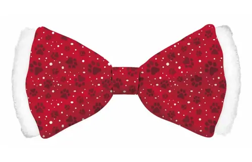 Plenty gifts Vlinderstrik xmas satin red dog xl