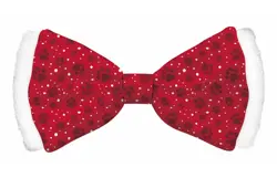 Plenty gifts Vlinderstrik xmas satin red dog xl