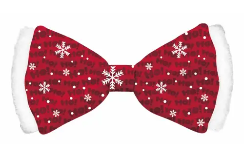 Plenty gifts Vlinderstrik xmas satin red ho ho dog m