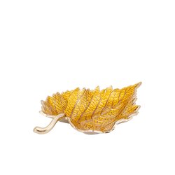 PTMD Plumie Gold casted alu beech leaf shaped bowl - afbeelding 1