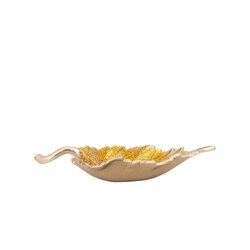 PTMD Plumie Gold casted alu beech leaf shaped bowl - afbeelding 2