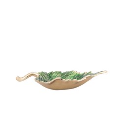 PTMD Plumie Green casted alu beech leaf shaped bowl - afbeelding 2