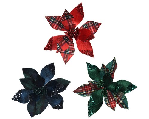 Poinsettiaclip d27h8cm a2 ruit - afbeelding 1