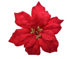 Poinsettiaclip plc d16h3cm rood - afbeelding 1