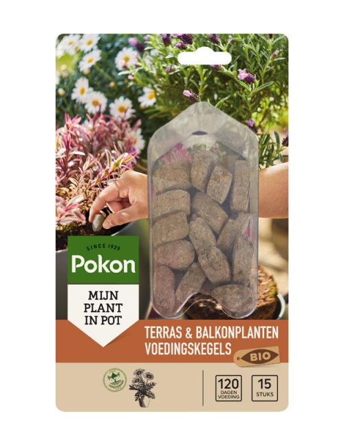 Pokon Bio Terras & Balkonplanten Voeding Langwerkende kegels 15st