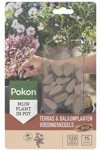 Pokon Bio Terras & Balkon Planten Voedingskegels 15 stuks