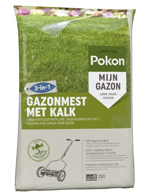 Pokon Gazonmest met Kalk 3-in-1 250m2 - afbeelding 1