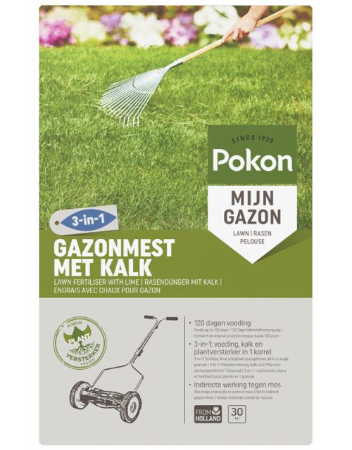 Pokon Gazonmest met Kalk 3-in-2 30m2 - afbeelding 1