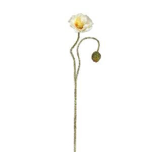 PTMD Poppy Flower White poppy spray with bud