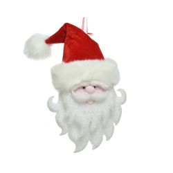 Decoris Kerstmangezicht Foam Fluw.Hoed Wit/Rood 10x50x70cm