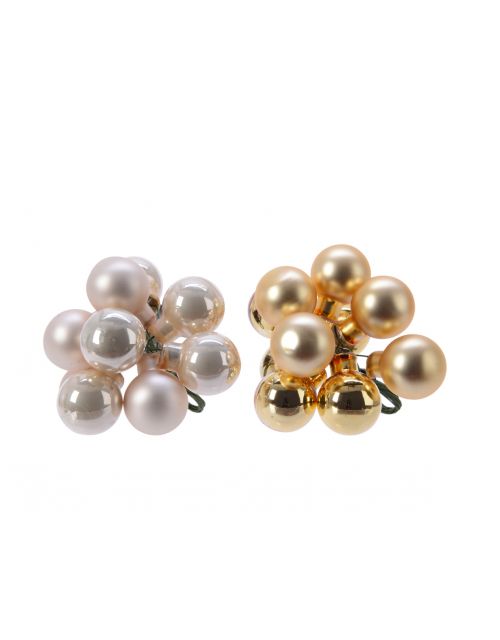 Decoris Balletjes Glas Draad Gl-M 2Ass Assortie dia2cm