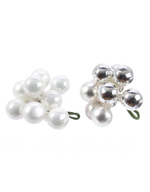 Decoris Balletjes Glas Draad Gl-M 2Ass Assortie dia2cm