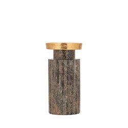 PTMD Alani Moss Green marble ribbed candle holder S - afbeelding 1