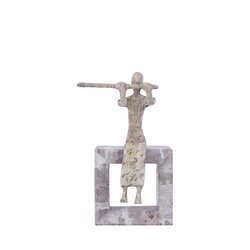 PTMD Aleria Beige casted alu flute lady on marble base - afbeelding 1