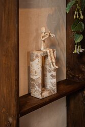 PTMD Aleria Beige casted alu violin lady on marble base - afbeelding 3