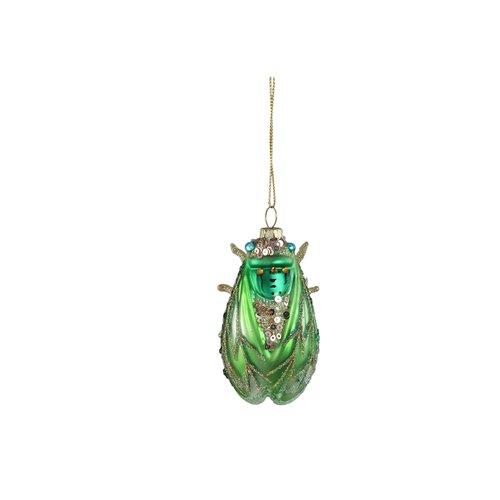 PTMD Antsy Green glass fly shaped hanger glitter detail