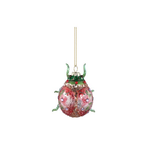 PTMD Antsy Green glass ladybug hanger glitter detail