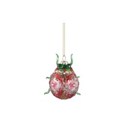 PTMD Antsy Green glass ladybug hanger glitter detail