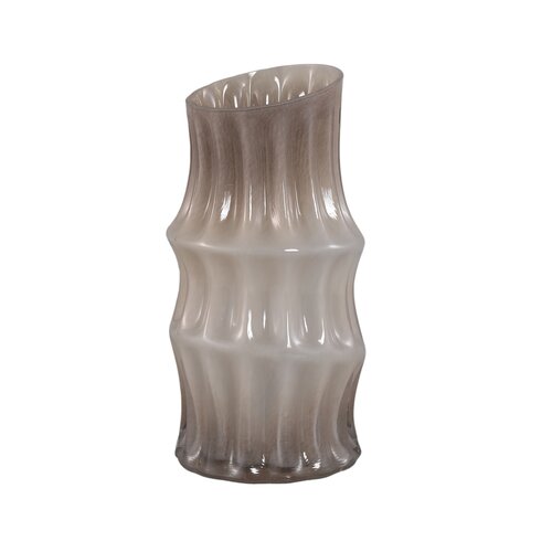 PTMD Anvi Cream solid glass vase angular shaped round L - afbeelding 1