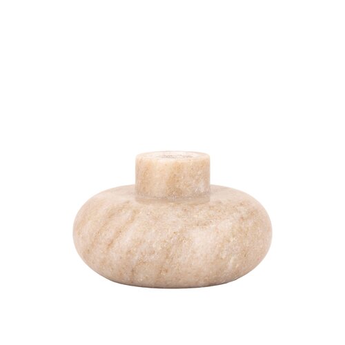 PTMD Arisha Beige marble candleholder low L - afbeelding 1