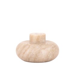 PTMD Arisha Beige marble candleholder low L - afbeelding 1