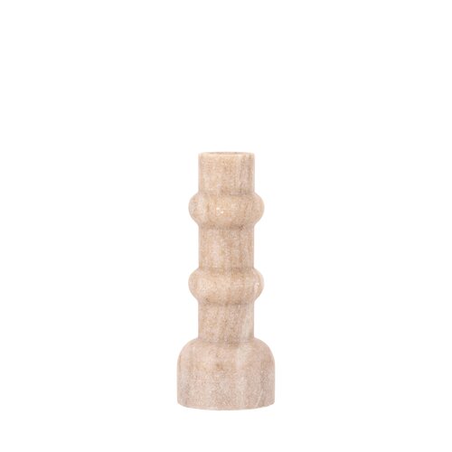 PTMD Arisha Beige marble candleholder round M - afbeelding 1
