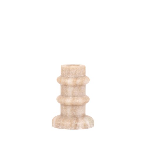 PTMD Arisha Beige marble candleholder round S - afbeelding 1