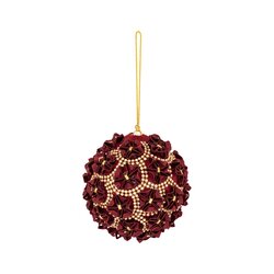 PTMD Avala Burgundy fabric ball flowers and beads
