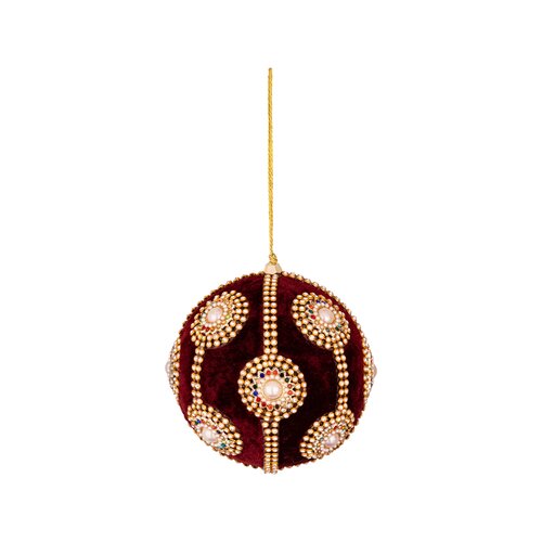 PTMD Avala Burgundy velvet ball w diamonds and pearls