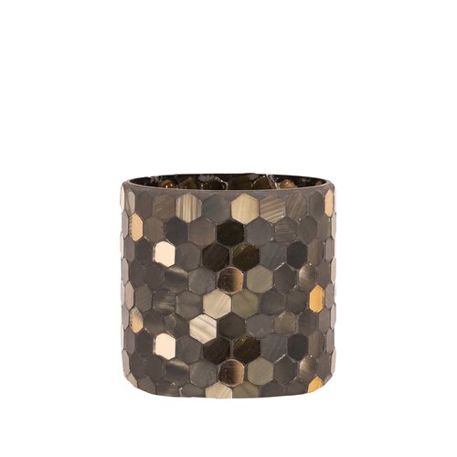 PTMD Calep Dark Green mosaic glass tealight straight S - afbeelding 1