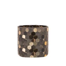 PTMD Calep Dark Green mosaic glass tealight straight S