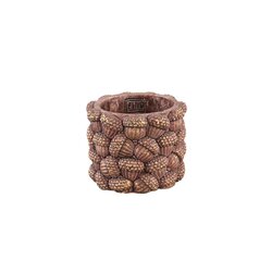 PTMD Coni Light Brown cement acorn figure pot round M