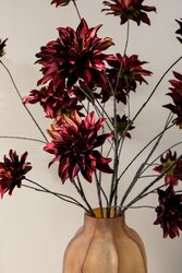 PTMD Dahlia Flower Burgundy 5 flower dahlia spray - afbeelding 4