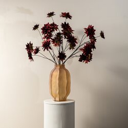 PTMD Dahlia Flower Burgundy 5 flower dahlia spray - afbeelding 3