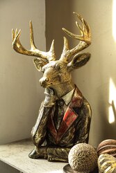 PTMD Dasher Brown poly reindeer head statue - afbeelding 4