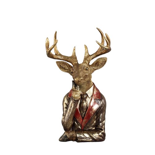 PTMD Dasher Brown poly reindeer head statue - afbeelding 1