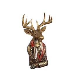 PTMD Dasher Brown poly reindeer head statue - afbeelding 2