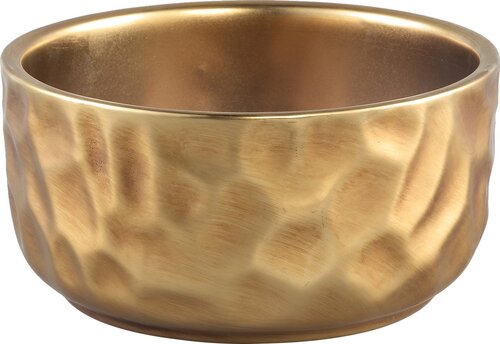 PTMD Dylon Gold ceramic pot hammered round L