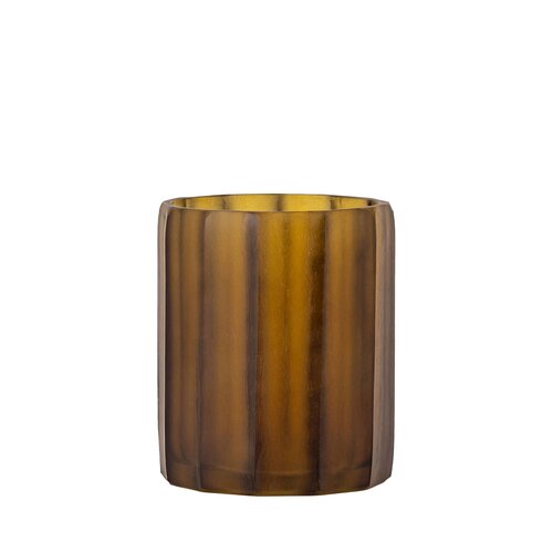 PTMD Elois Brown glass round angular tealight - afbeelding 1