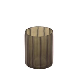 PTMD Elois Dark Grey glass round angular tealight - afbeelding 2