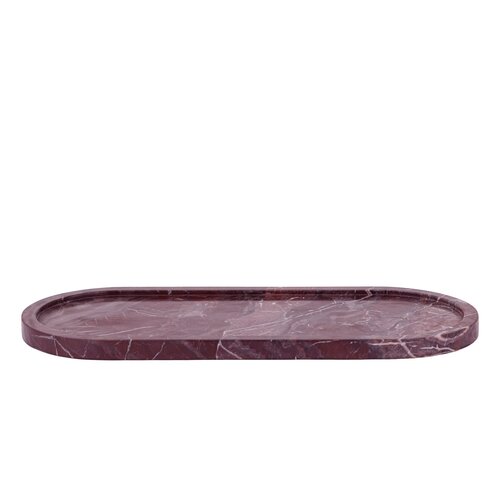 PTMD Eris Burgundy marble plate with border oval L
