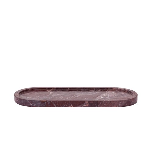 PTMD Eris Burgundy marble plate with border oval S