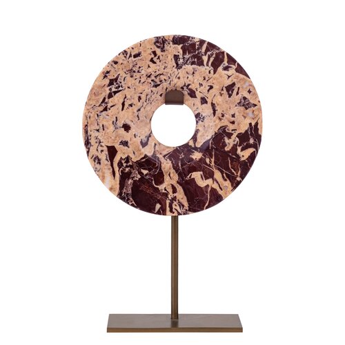PTMD Eris Burgundy marble ring ornament on base L