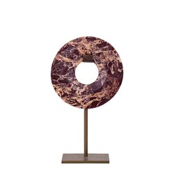 PTMD Eris Burgundy marble ring ornament on base S